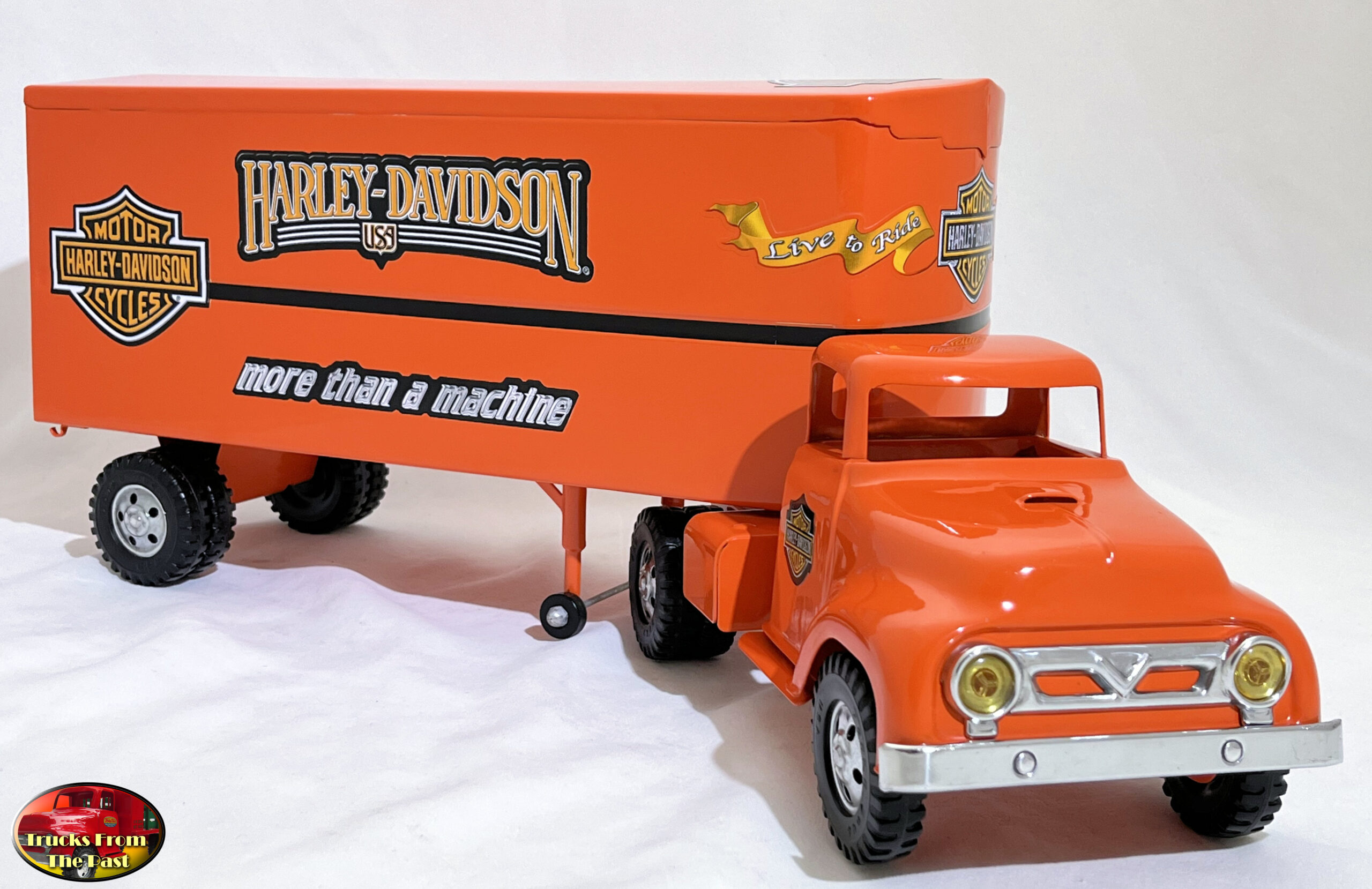 Tonka 1957 Custom “Harley Davidson” Tractor Trailer - Trucks From The Past